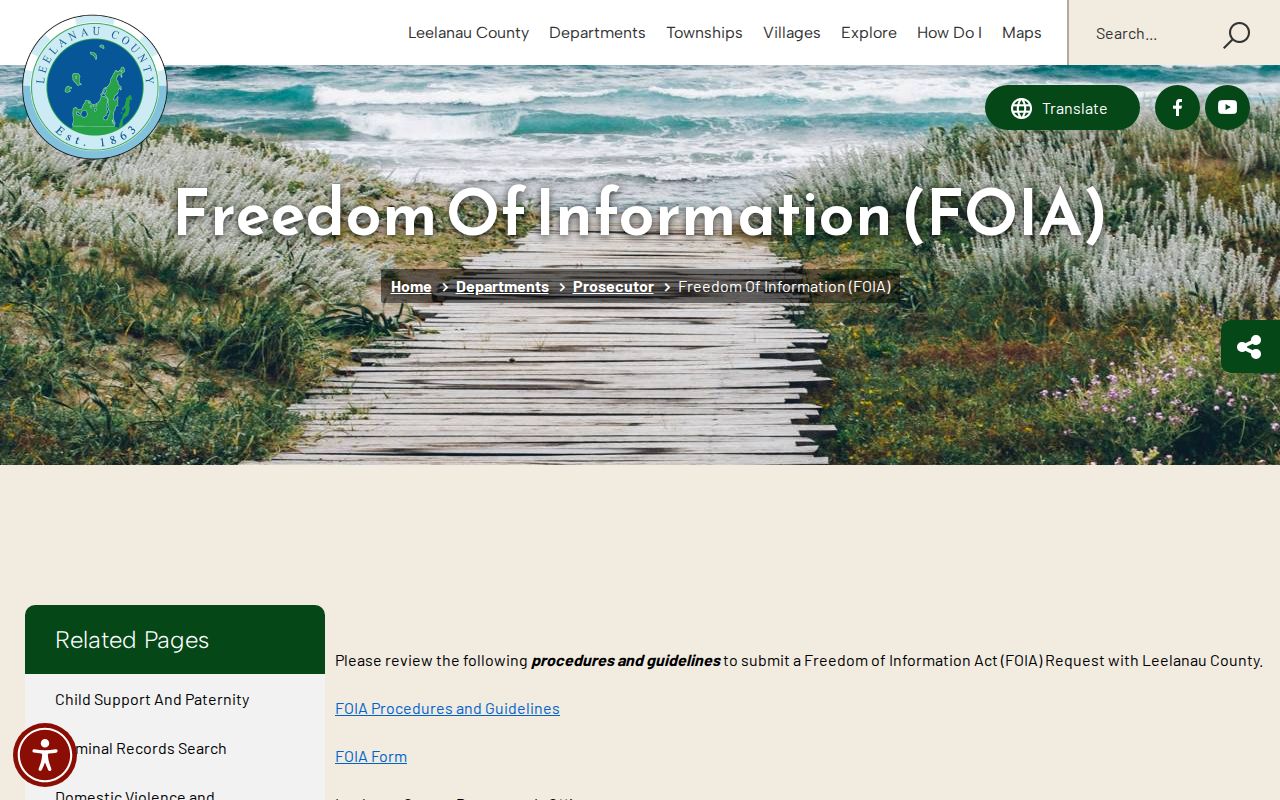 Leelanau County release record FOIA procedures