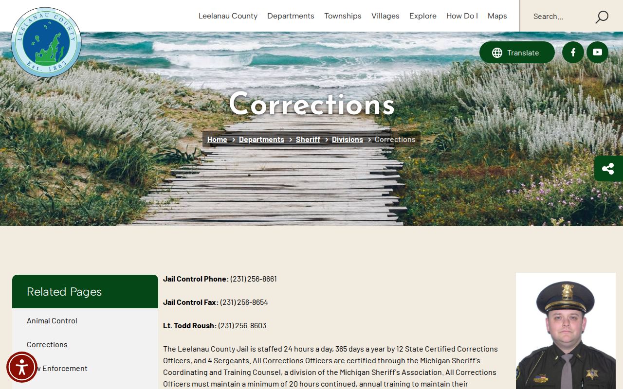 Leelanau County jail release and outdate information