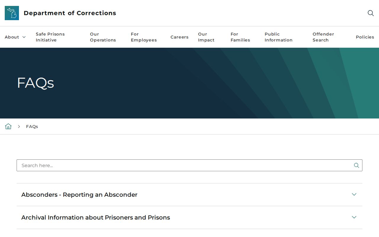 Leelanau County projected release date fields in the MDOC FAQ